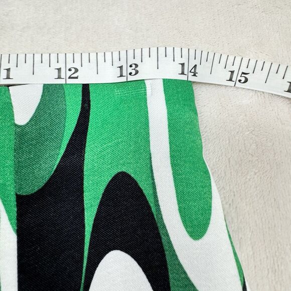 ZARA Abstract Print Mini Skirt Size Small Side Zip Mod Retro White Black Green - Picture 8 of 8